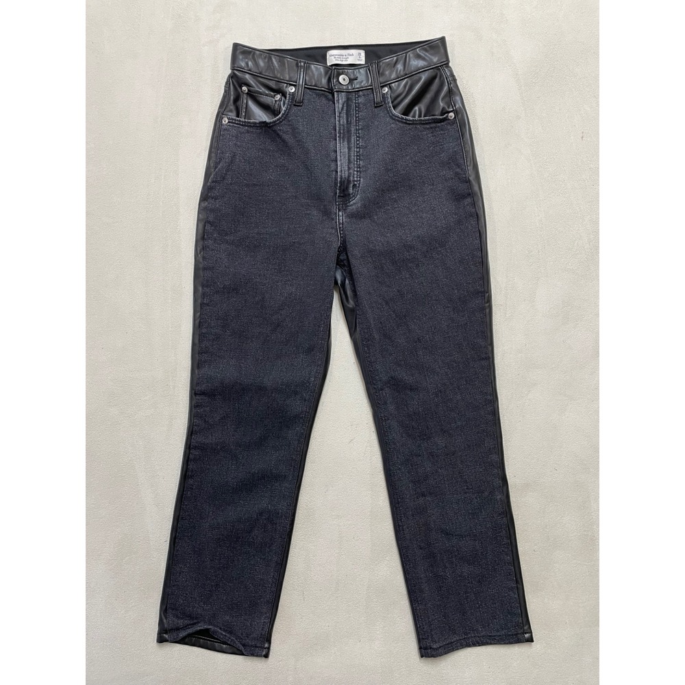 Abercrombie & Fitch Curve Love Ankle Straight Ultra High Rise Jeans/leather 6R